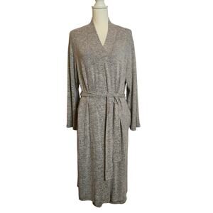 Cozy Chic Loungewear Sleep Natori Heather Gray Soft Stretch Knit Robe S  Comfy